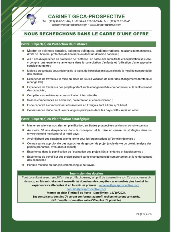 recherche d'expert en protection de l'enfance